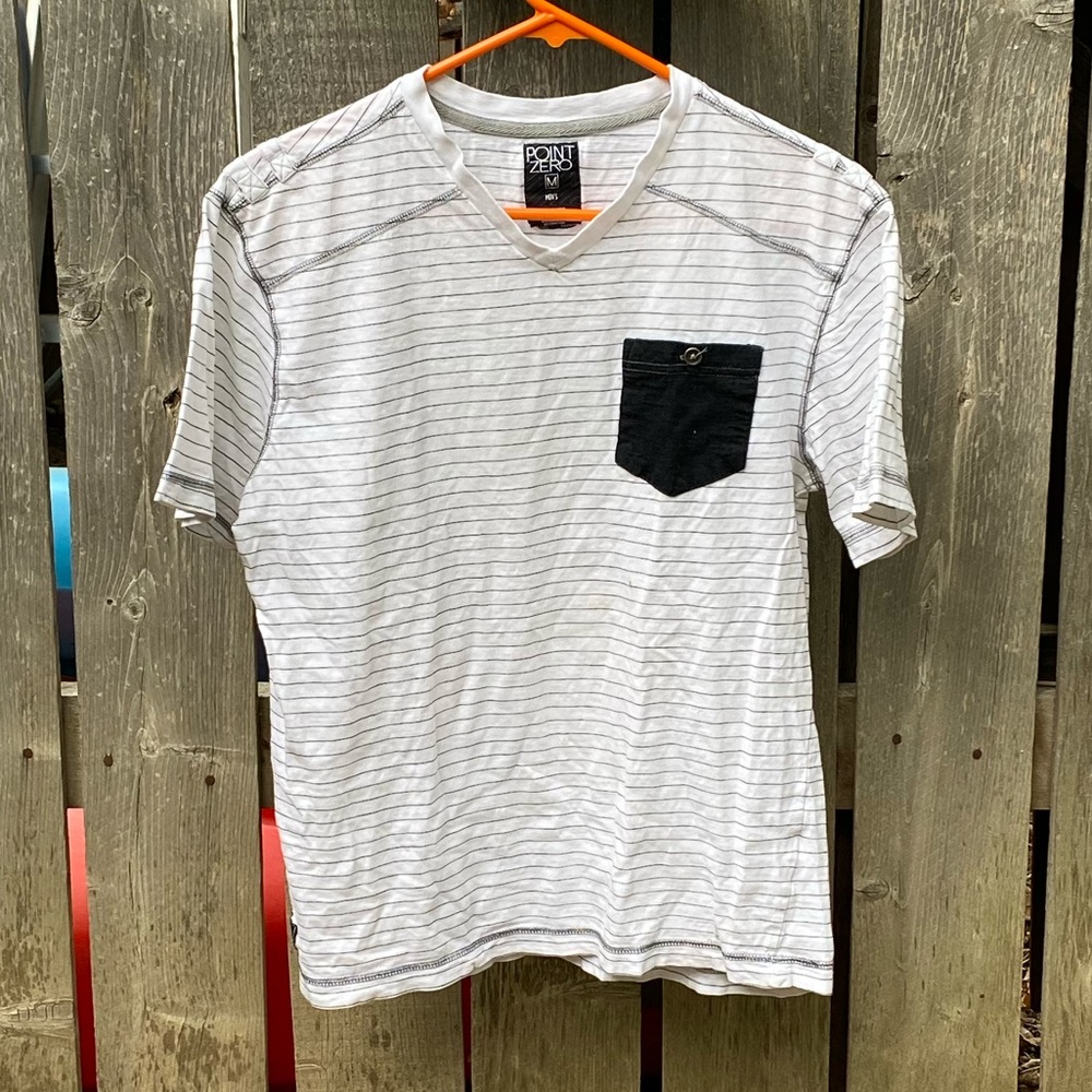 Point Zero Short Sleeve Shirt w/ Pocket M White/Black